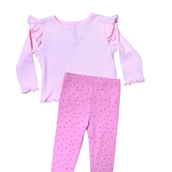 🌵BRAND NEW Little Me Baby Girl 2PC Pink Set Outfit Size 12M - Picture 3 of 4